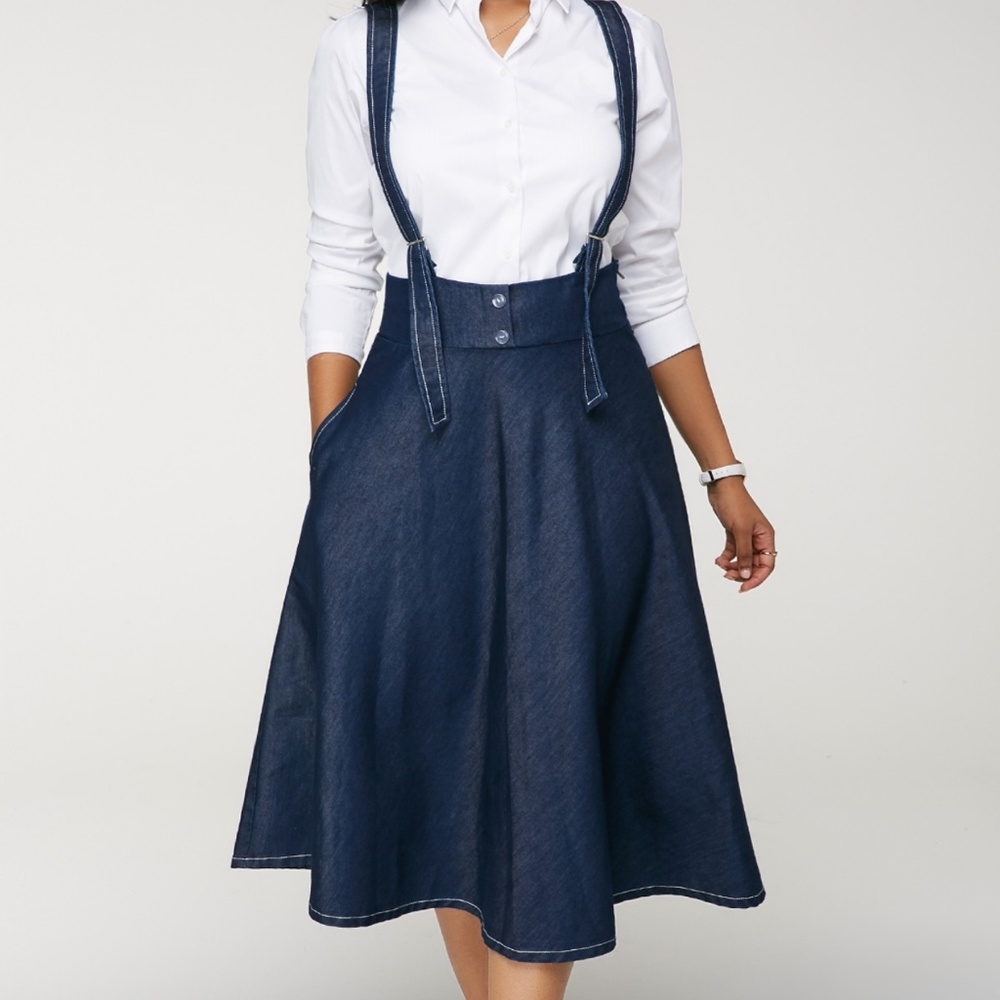 Denim Jumper Overall Dress